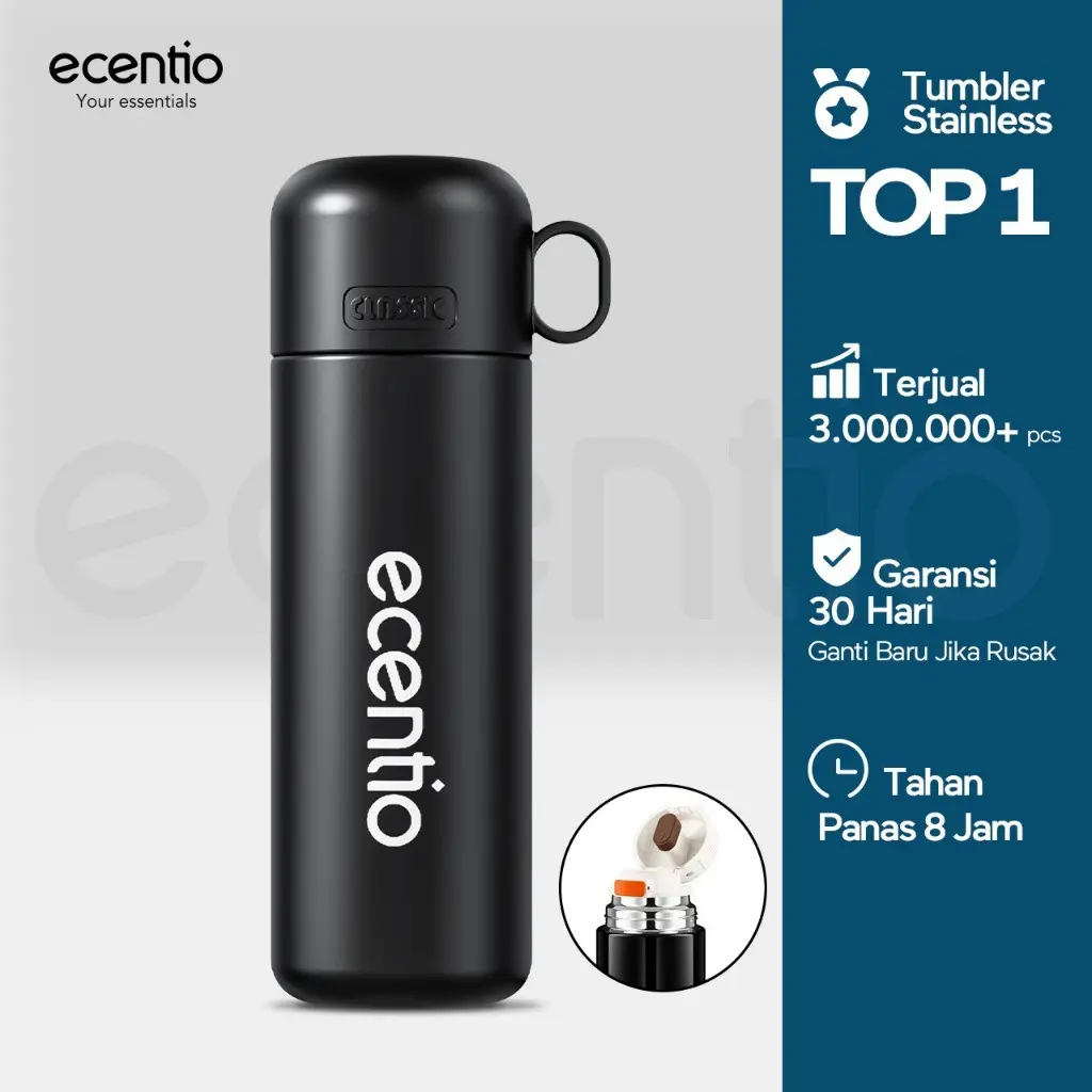 Ecentio Bullet Thermos Mug 500ml Black (2).webp