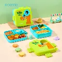 Ecentio Children Three-Compartment Lunch Box With Rubber Inside Cartoon Dinosaur Green (1).webp