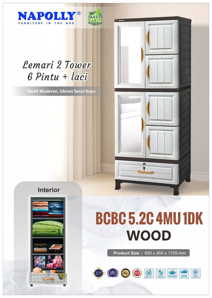 LEMARI 2 TOWER 6 PINTU + LACI BCBC 5.2C 4MU 1DK WOOD NAPOLLY.jpeg