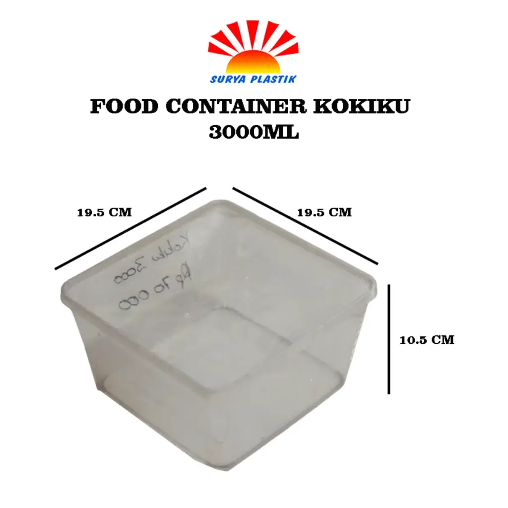 [NEW] FOOD CONTAINER KOKIKU 3000ML@25PCS