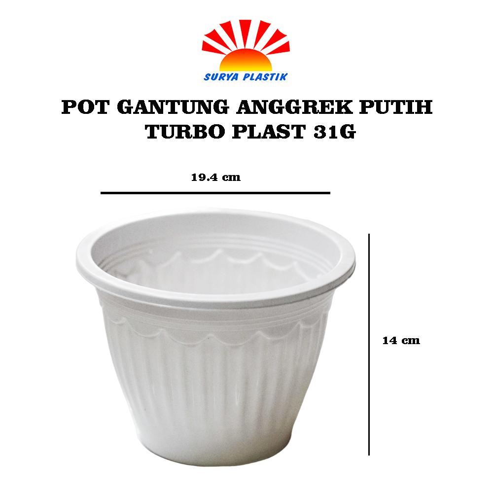 POT GANTUNG ANGGREK PUTIH TURBO PLAST 31G@25DZ