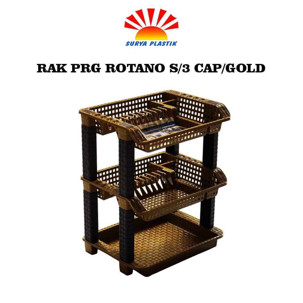 RAK PRG ROTANO S/3 CAPUCINO/GOLD
