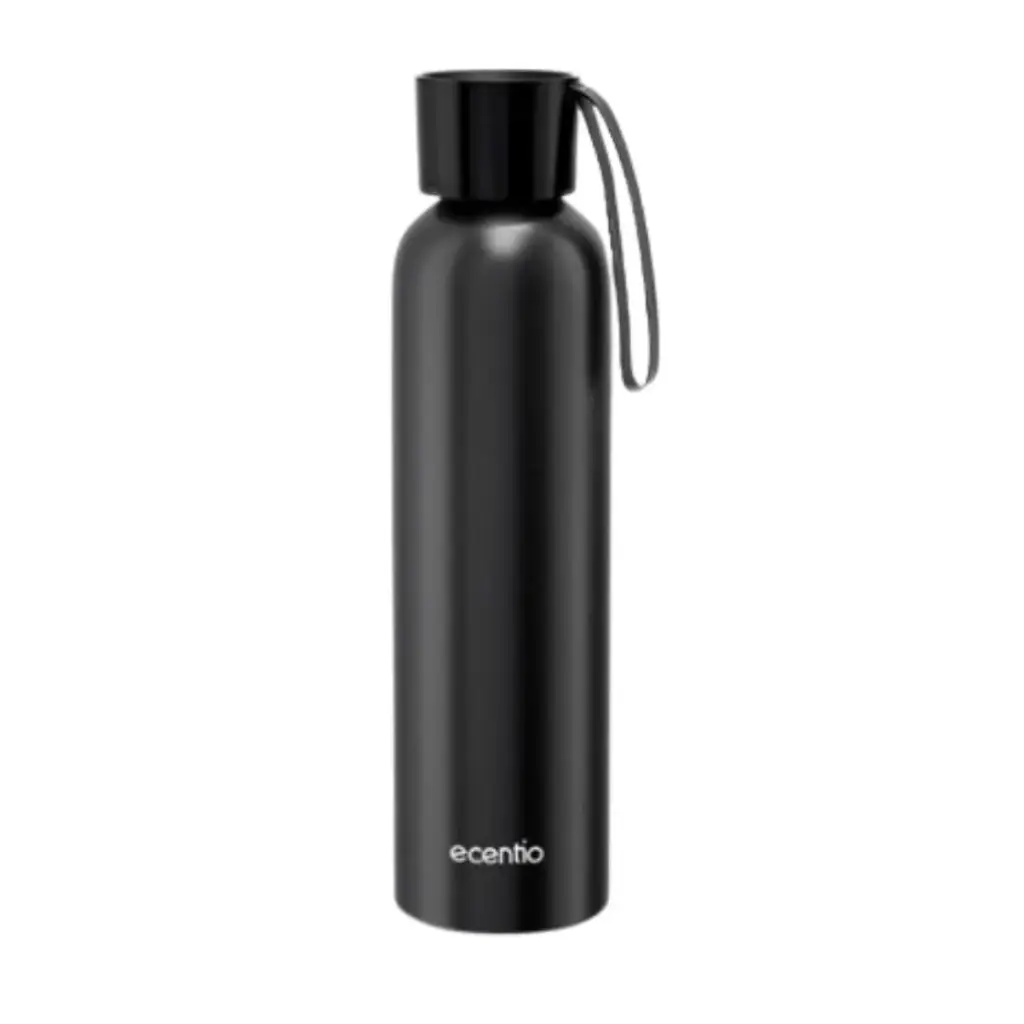 ECENTIO MATTE FINISH BOTTLE BODY 615 ML ALUMINUM BOTTLE BLACK