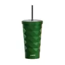 ECENTIO 500ML DIAMOND-SHAPED STAINLESS STEEL CUP (DARK GREEN)