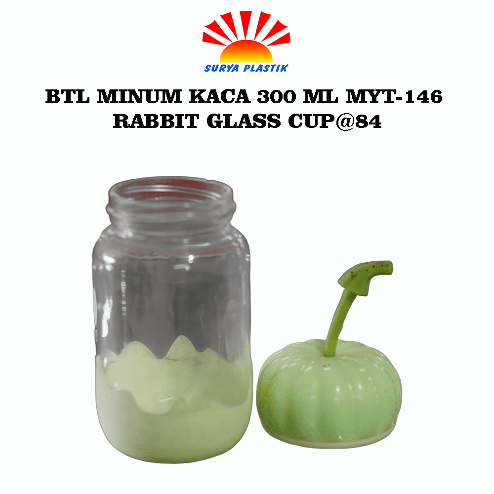 BTL MINUM KACA 300 ML MYT-146 RABBIT GLASS CUP@84