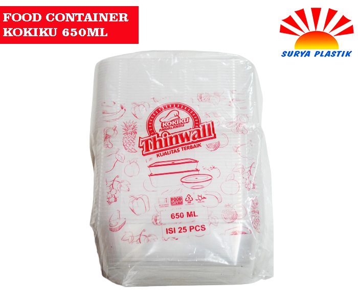 FOOD CONTAINER KOKIKU 650ML @20PAK