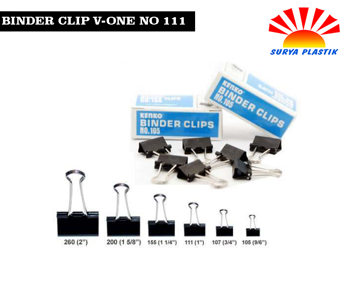 BINDER CLIP V-ONE NO 111@12PCS