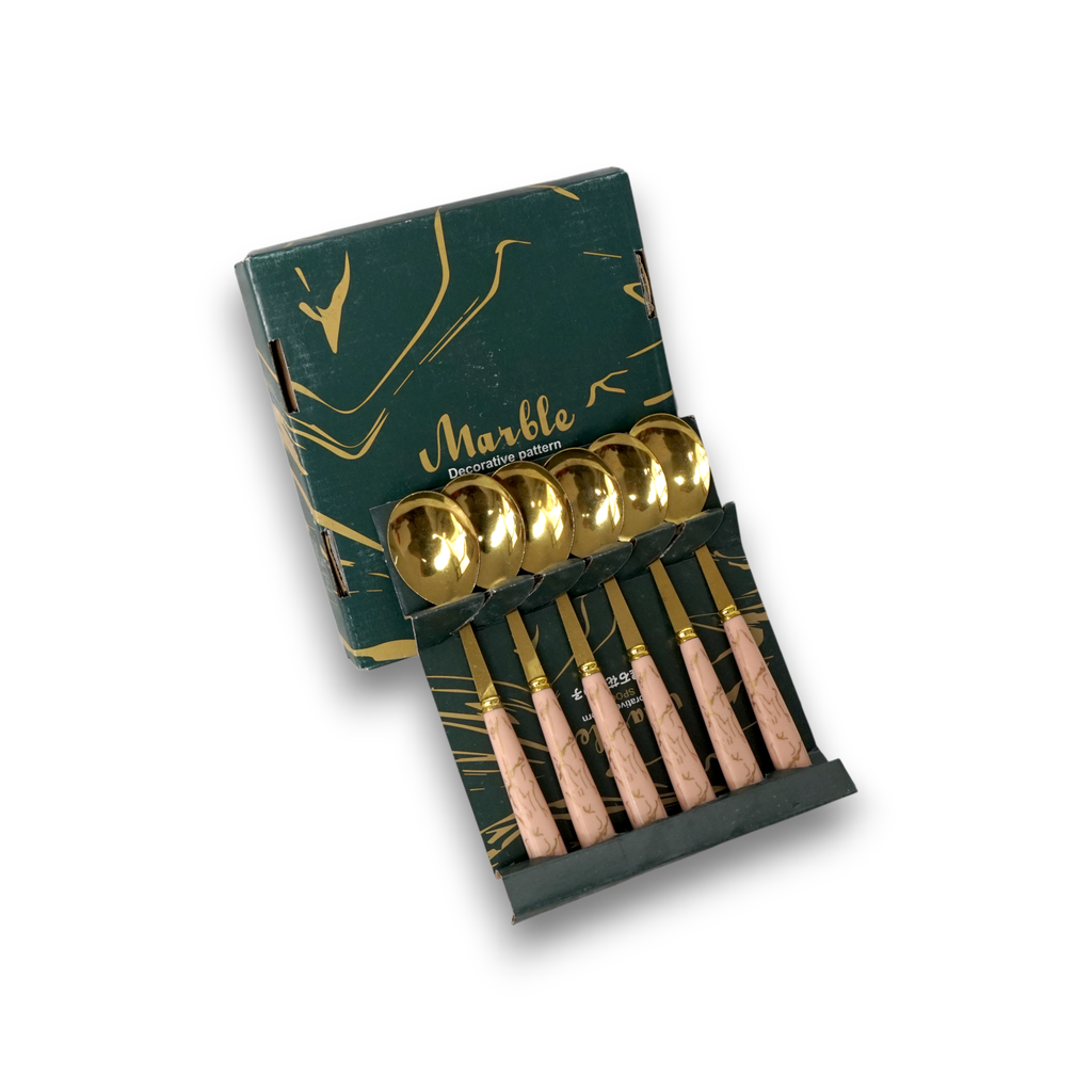 SDK MAKAN SET ISI 6 GOLD MARBLE @100SET