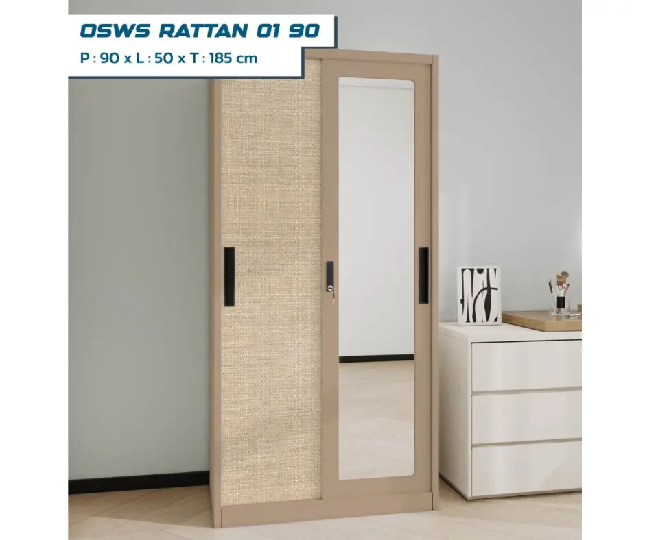 LEMARI BESI PINTU OSWS RATTAN 90