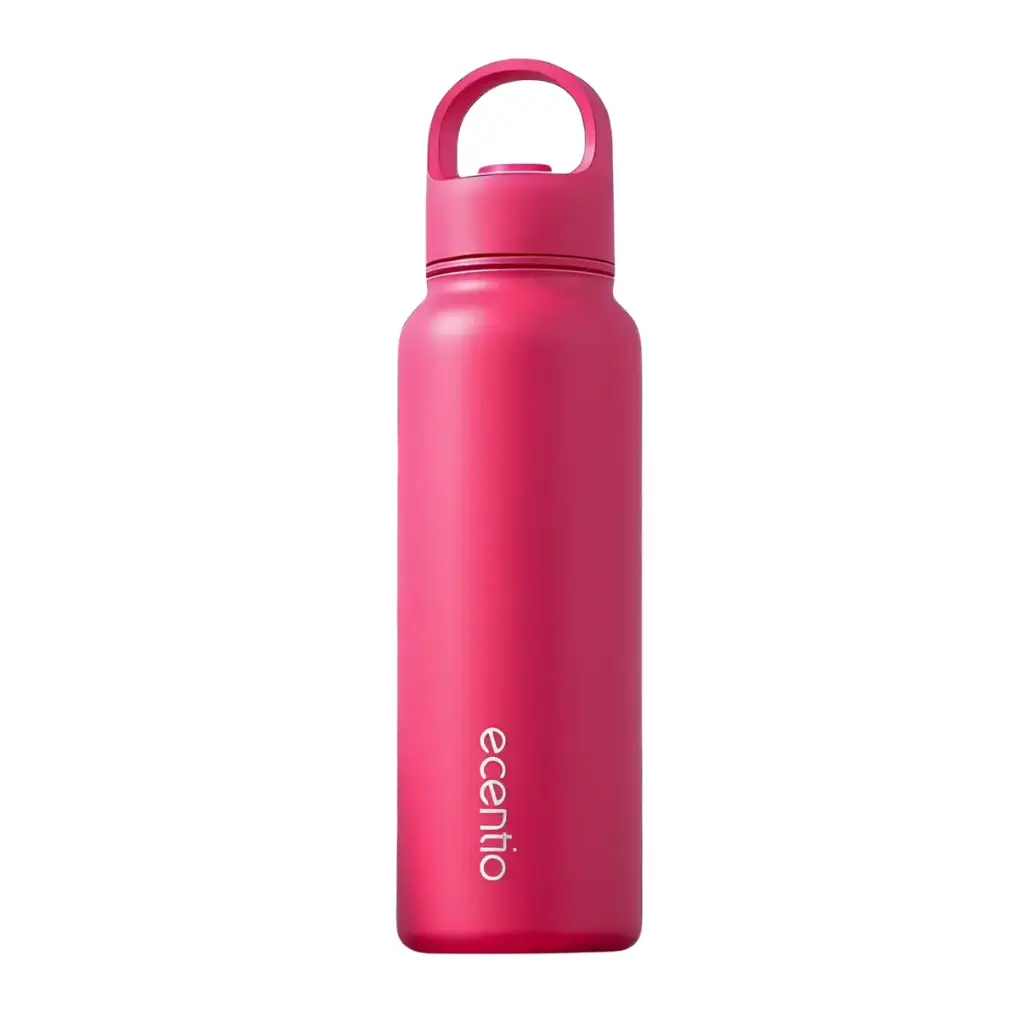ECENTIO 650ML ONE-HANDED OPENABLE OUTDOOR BOTTLE BLUE/PINK