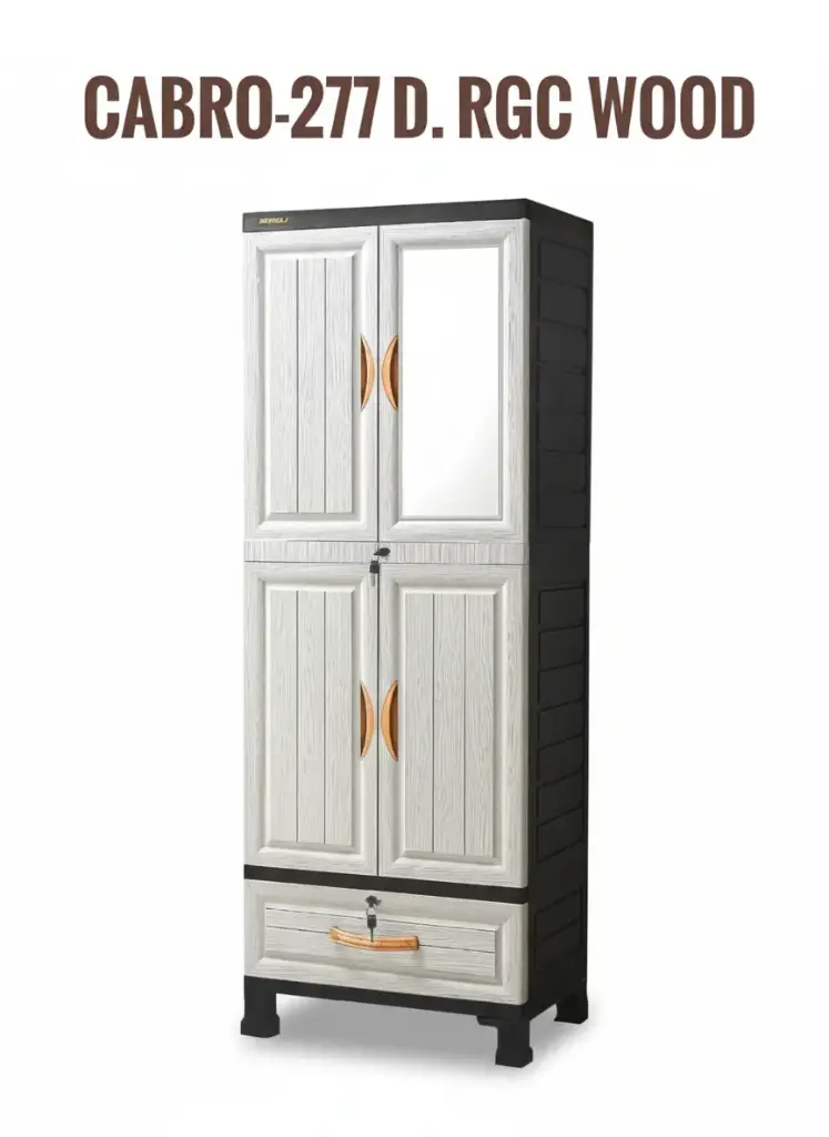 LEMARI 2 TOWER 4 PINTU + LACI CABRO-277 D.RGC WOOD PUMA NAPOLLY