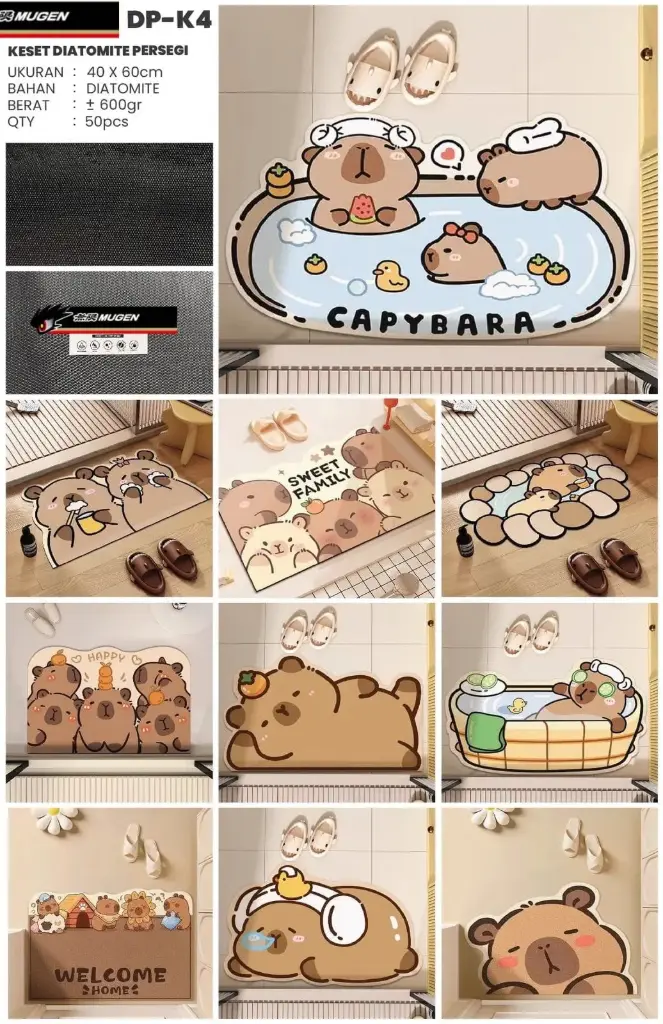 KESET DIATOMITE KARAKTER NEW DP-K4 (CAPYBARA)