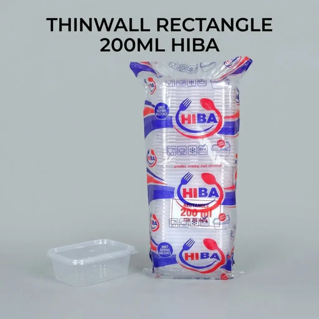 THINWALL RECTANGLE 200ML HIBA
