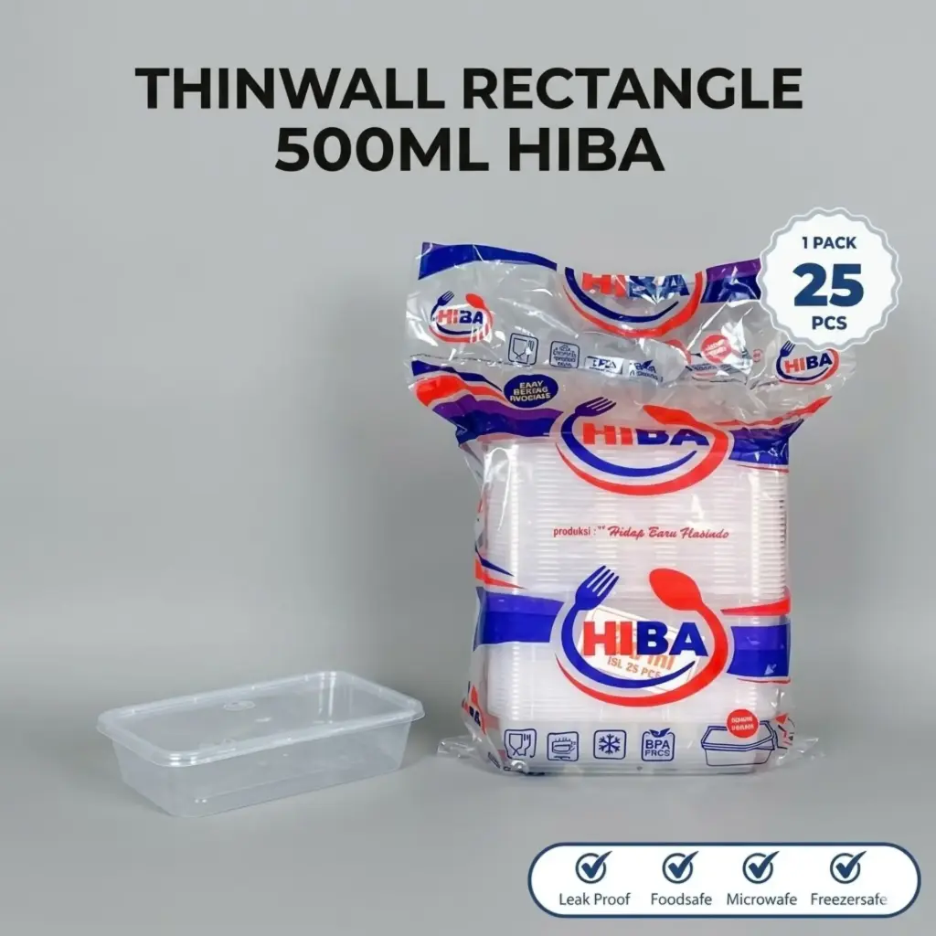 THINWALL RECTANGLE 500ML HIBA
