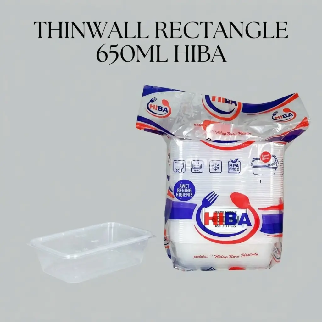 THINWALL RECTANGLE 650ML HIBA