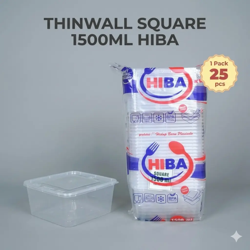 THINWALL SQUARE 1500ML HIBA