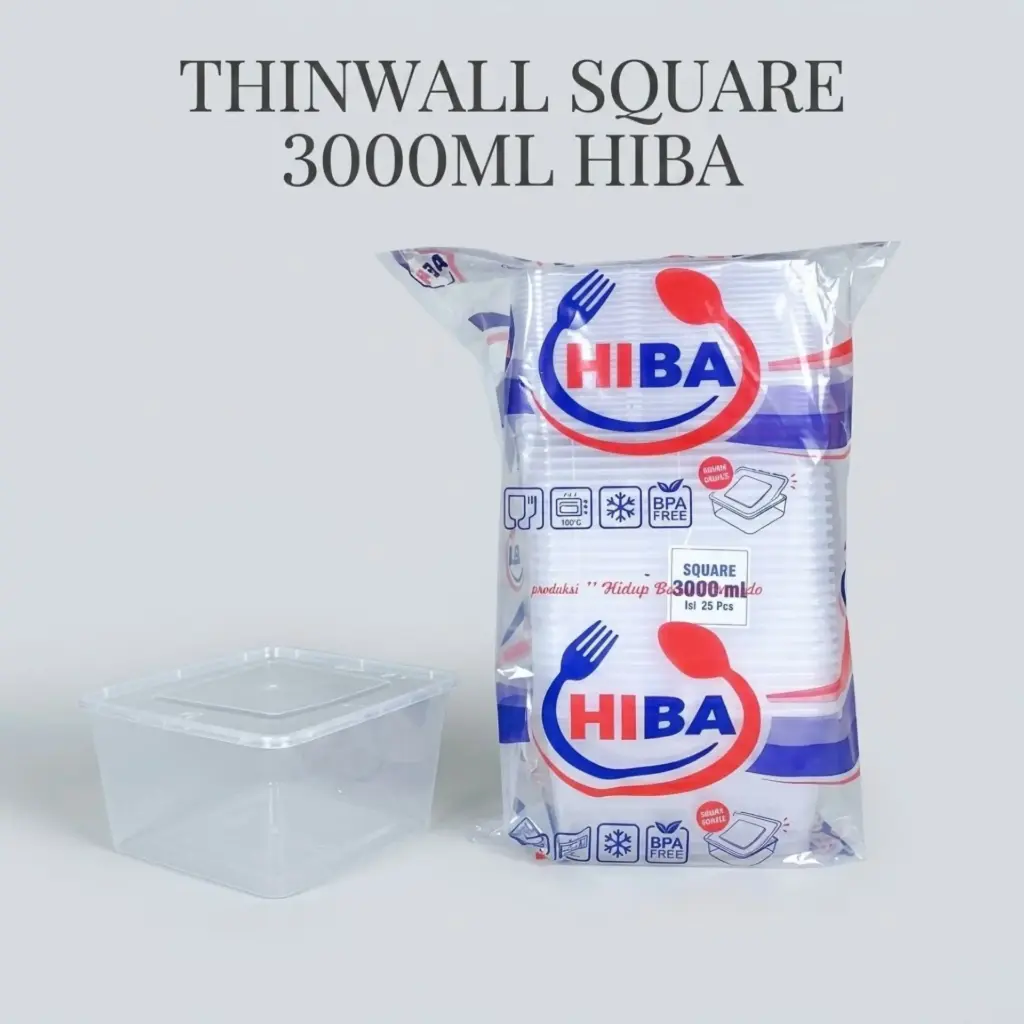 THINWALL SQUARE 3000ML HIBA