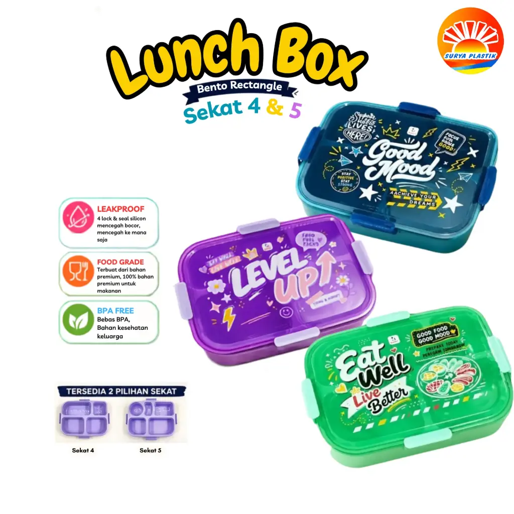 LUNCH BOX BENTO RECTANGLE SEKAT 04 BIGGY