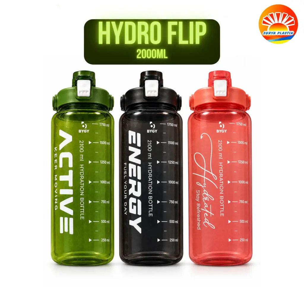 BOTOL MINUM HYDRO FLIP 2000ML BIGGY @48PCS