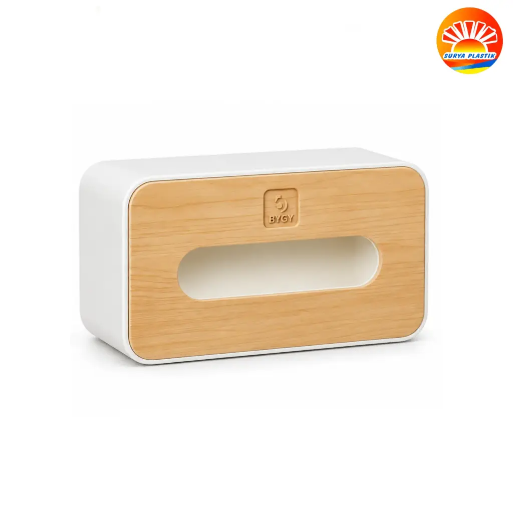 TEMPAT TISU LIOR WOOD (L) WHITE BIGGY
