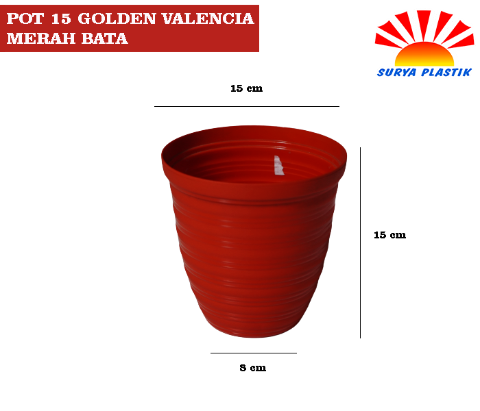 POT 15 GOLDEN VALENCIA MERAH BATA@24DZ