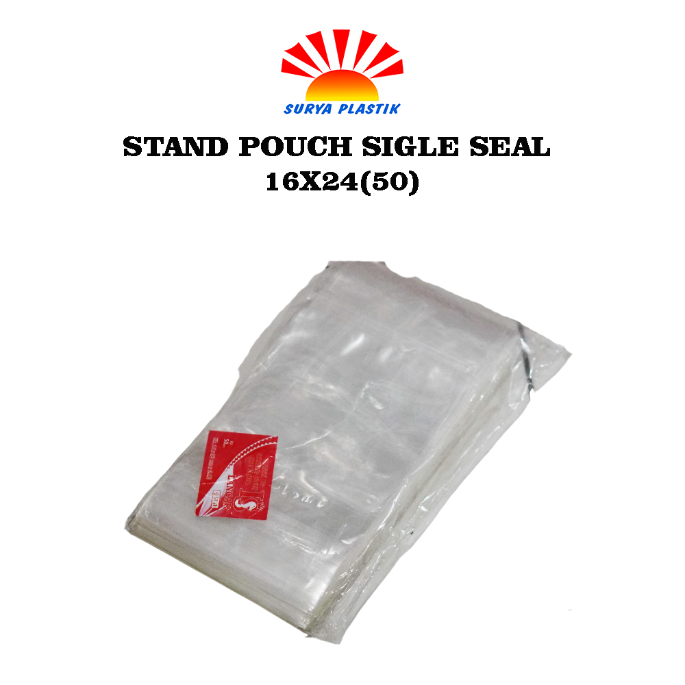 STAND POUCH SINGLE SEAL 16X24
