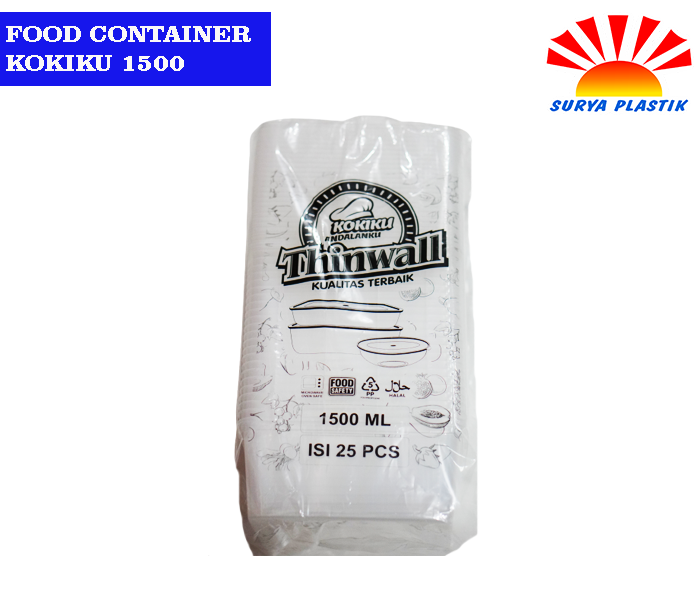 FOOD CONTAINER KOKIKU 1500ML@6PACK