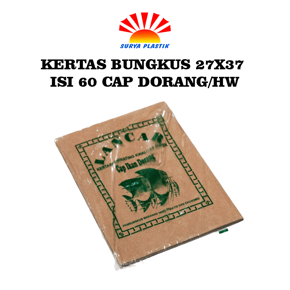 KERTAS BUNGKUS 27X37 ISI 60 CAP DORANG/HW@100PAK