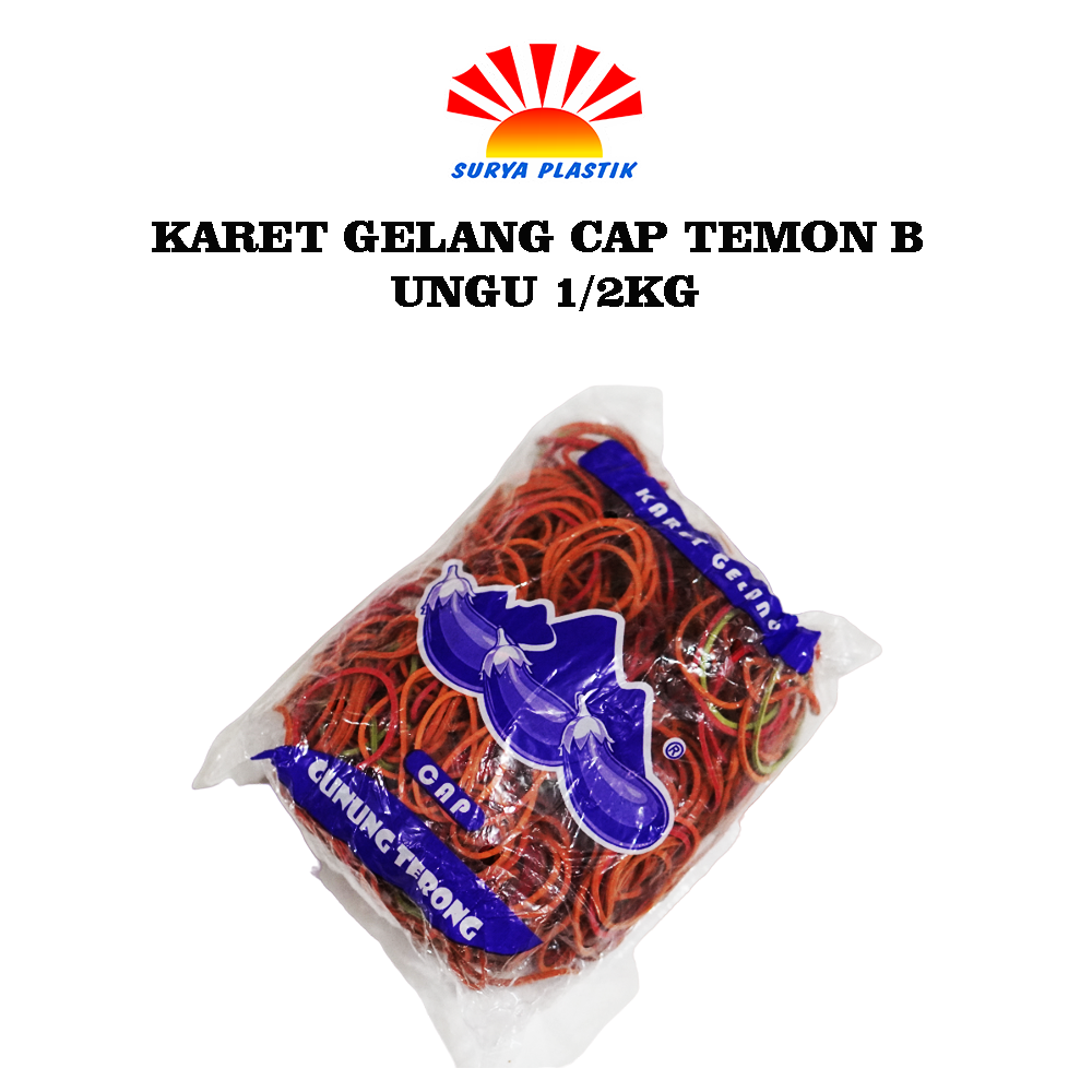 KARET GELANG CAP TEMON B UNGU 1/2 KG