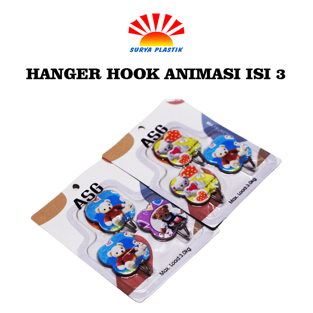 HANGER HOOK ANIMASI ISI 3 @200PCS