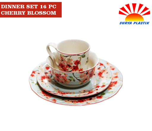 [1630] DINNER SET 16 PC CHERRY BLOSSOM