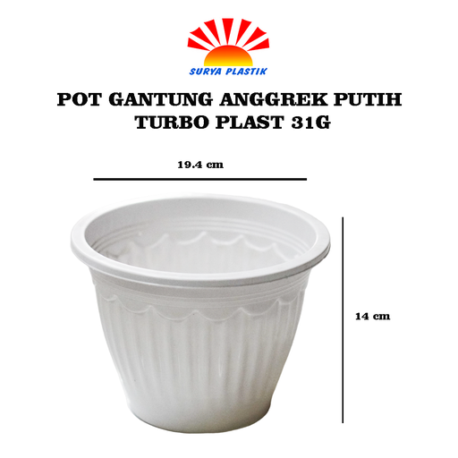 [1807] POT GANTUNG ANGGREK PUTIH TURBO PLAST 31G@25DZ
