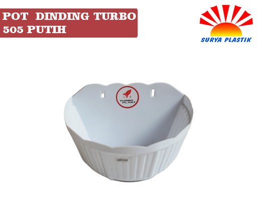 [1861] POT BUNGA DINDING 505 PUTIH TURBO