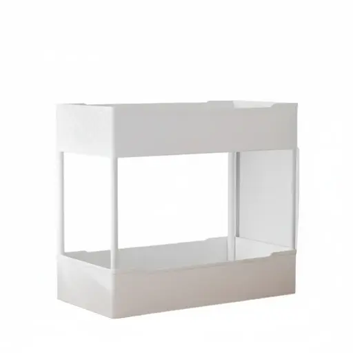 [9342] AONEZ WHITE SQUARE 2-TIER DESKTOP STORAGE RACK