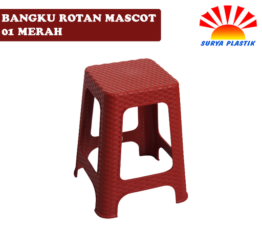 [3383] BANGKU ROTAN MASCOT 01 MERAH