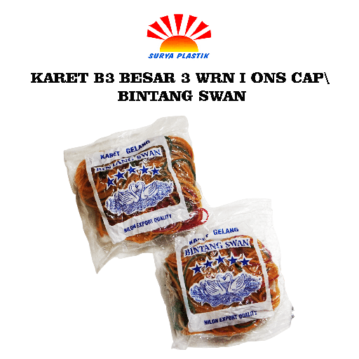 [3419] KARET B3 BESAR 3 WRN 1 ONS CAP BINTANG SWAN