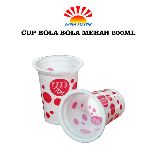 [3453] CUP BOLA BOLA MERAH 200ML