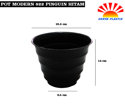 [3460] POT MODERN 822 PINGUIN HITAM@23DZ