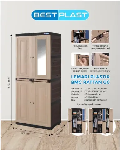 [9654] LEMARI RATTAN 2P GC