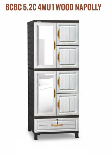 [9979] LEMARI 2 TOWER 6 PINTU + LACI BCBC 5.2C 4MU 1DK WOOD NAPOLLY