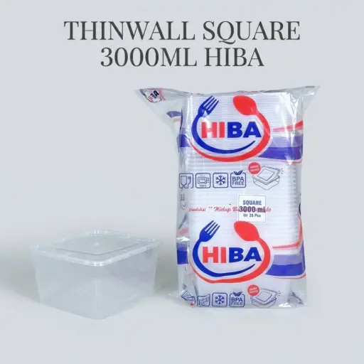 [DPM000074] THINWALL SQUARE 3000ML HIBA