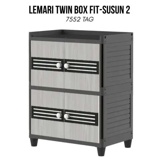 [FUR000062] LEMARI TWIN BOX FIT-SUSUN 2 7552 TAG