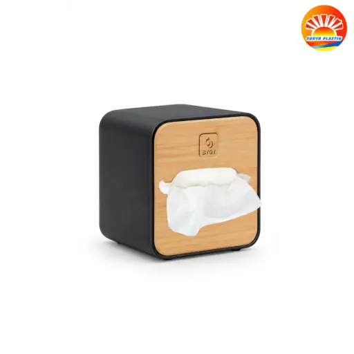 [KBR000017] TEMPAT TISU LIOR WOOD (S) BLACK BIGGY