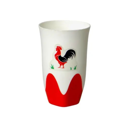 [4059] GLS PLASTIK AYAM PUTIH MERAH (SF)@27DZ