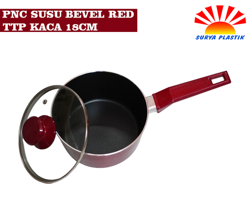 [4465] PNC SUSU BEVEL RED TTP KACA 18CM @6PCS