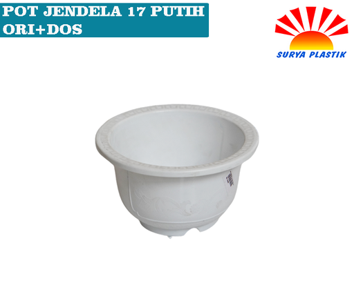 [4780] POT JENDELA 17 PUTIH ORI+DUS