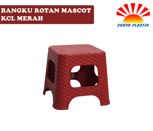 [4792] BANGKU ROTAN MASCOT KCL MERAH