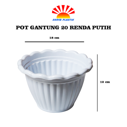 [4828] POT GANTUNG 20 RENDA PUTIH@24DZ