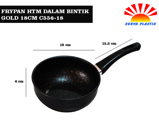 [4855] FRYPAN HTM DALAM BINTIK GOLD 18CM C556-18@5DZ