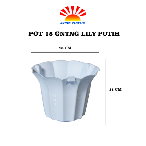 [4861] POT 15 GANTUNG LILY ORI PUTIH